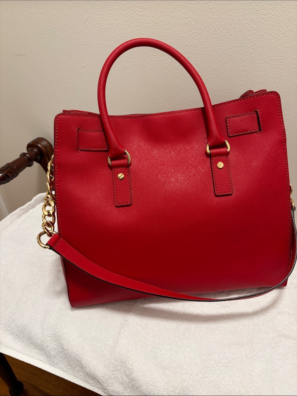Like New Michael Kors Hamilton Bag Scarlet Red - Picture 3 of 15